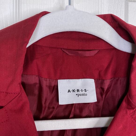 AKRIS PUNTO Red Button Down Partial-Lined Blazer Office Size 8 Business - Picture 5 of 8